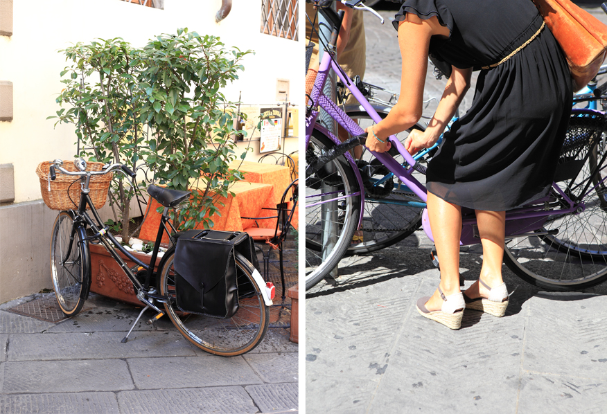 Włosi jeżdżą na vintageowych rowerach.