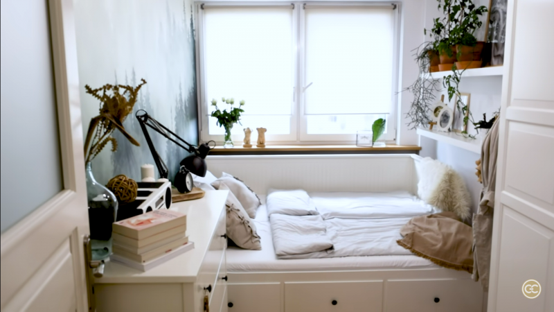 Mała sypialnia, mieszkanie w bloku. Sprytne rozwiązania IKEA. NOWY FILM.